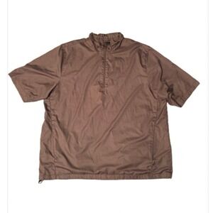 Greg Norman Brown XL 1/4 Zip short‎ sleeves Windbreaker Pockets